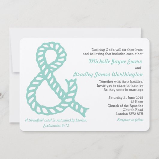 Nautical Christelijk Wedding Invitation Kaart (Voorkant)