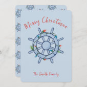 Nautical Christmas Card Feestdagenkaart (Voorkant / Achterkant)