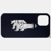 Nautical Chrome Lighthouder on Carbon Fibre Print Case-Mate iPhone Case (Achterkant (horizontaal))