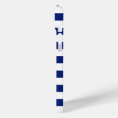 Nautical Chrome Mermaid on Navy Stripes Print Case-Mate iPhone Case (Achterkant / Links)