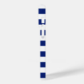 Nautical Chrome Sharks op Navy Stripes Print Case-Mate iPhone Case (Achterkant / Links)