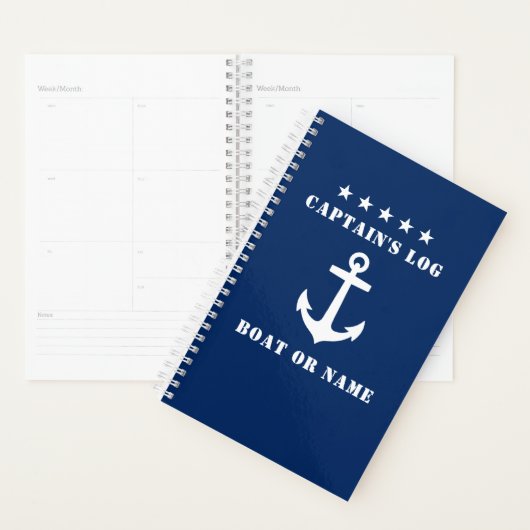 Nautical Classic Anker 5 sterren Captain's Log Nav Planner (Display)