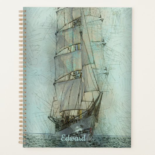 Nautical Classic Ship (blauw) Planner (Voorkant)