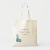 Nautical Coastal Blue Seashell Vrijgezellenfeest F Tote Bag (Voorkant)