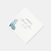 Nautical Coastal Blue Shell Summer Vrijgezellenfee Servet (Hoek)