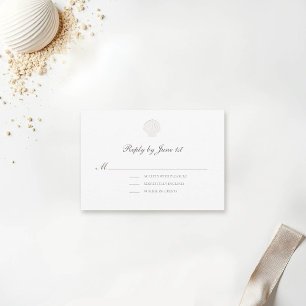 Nautical Coastal Ecru Classic Formal Wedding Reply