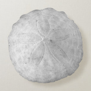 Nautical Coastal Round Pillow Sand Dollar Rond Kussen