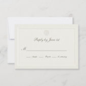 Nautical Coastal Shell Modern Classic Wedding RSVP Kaartje (Voorkant)
