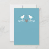 Nautical Coastal Wedding Dusty Blue Sandpipers Bedankkaart (Achterkant)
