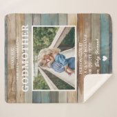 Nautical Coastal Wood Godmother Dank u Custom Sherpa Deken (Voorkant (horizontaal))