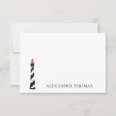 Nautical Coastal Zwart-wit Vuurtoren (Voorkant)