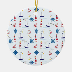 Nautical Collage Keramisch Ornament
