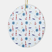 Nautical Collage Keramisch Ornament (Links)