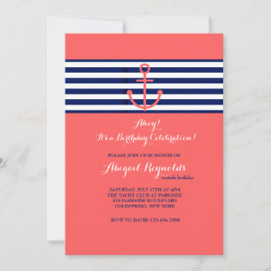 Nautical Colors Invitation Kaart