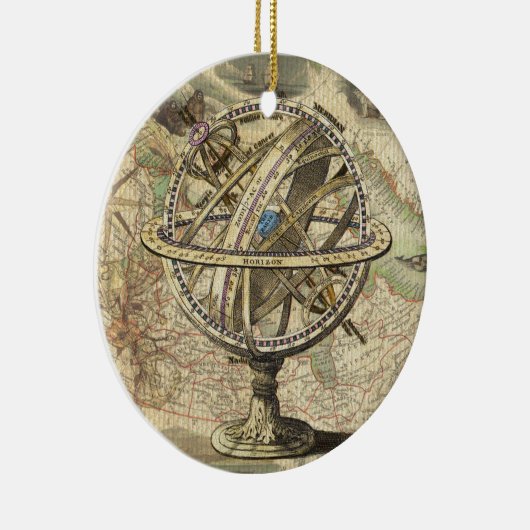Nautical Compass and Map Keramisch Ornament (Rechts)