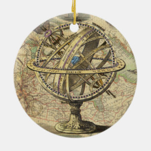 Nautical Compass and Map Keramisch Ornament