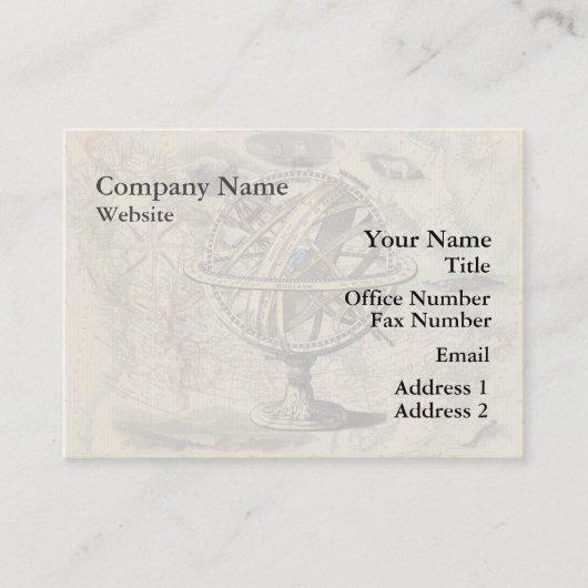  Nautical Compass and Map Visitekaartje (Voorkant)
