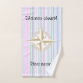 Nautical Compass and Personalized Boat Name Bad Handdoek (Handdoek)