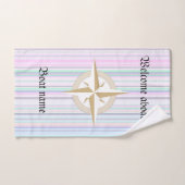 Nautical Compass and Personalized Boat Name Bad Handdoek (Handdoek)
