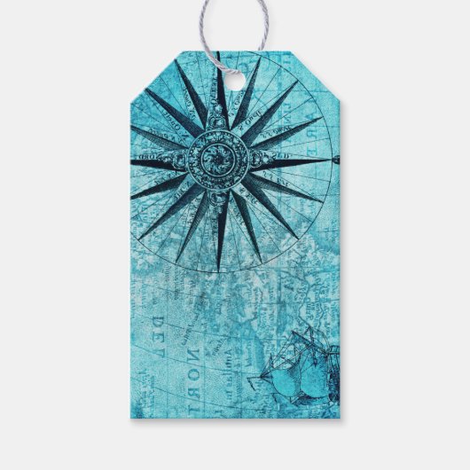Nautical Compass Cadeaulabel (Voorkant)