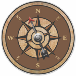 Nautical Compass Design North South East West Sticker