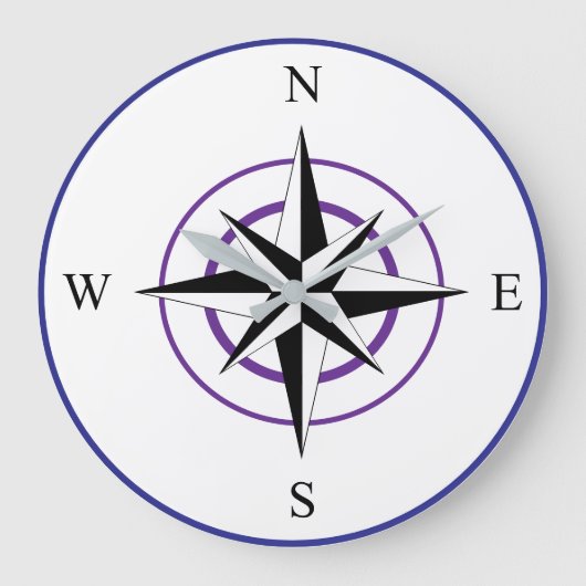 Nautical Compass Face Grote Klok (Voorkant)