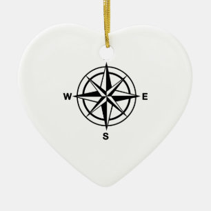 Nautical Compass Keramisch Ornament