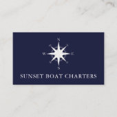 Nautical Compass Navy Visitekaartje (Voorkant)
