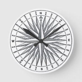 Nautical Compass-ontwerp Ronde Klok