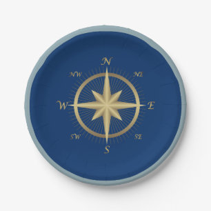 Nautical Compass Papieren Bordje