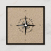 Nautical Compass Premium Kraft Vierkante Visitekaartje (Voorkant)