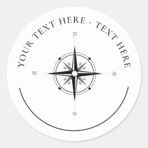 Nautical Compass Ronde Sticker