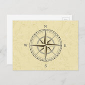  Nautical Compass Roos Ivory Briefkaart (Voorkant / Achterkant)