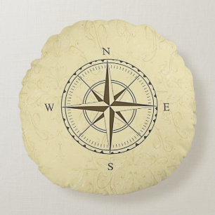 Nautical Compass Roos Ivory Rond Kussen