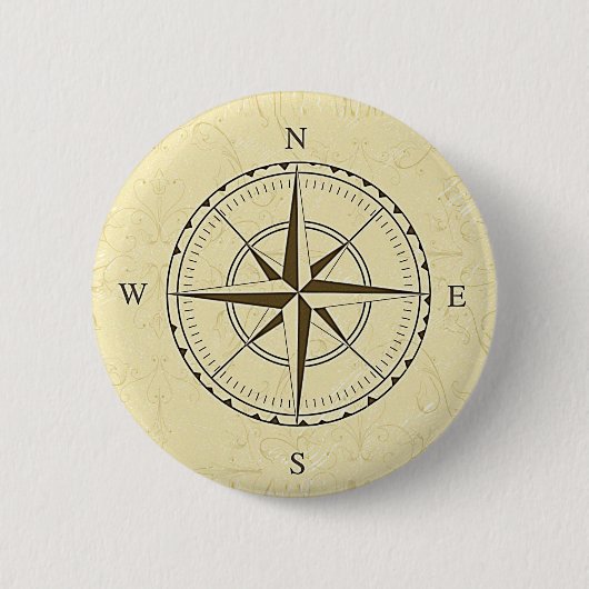  Nautical Compass Roos Ivory Ronde Button 5,7 Cm (Voorkant)