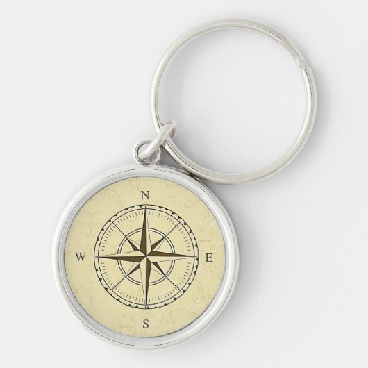 Nautical Compass Roos Ivory Sleutelhanger (Voorkant)
