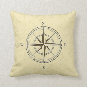 Nautical Compass Roos Ivory Throw Kussen