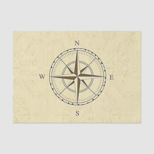 Nautical Compass Roos Ivory Tissuepapier (Voorkant)