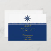 Nautical Compass Roos Navy Yellow Response Kaart (Voorkant / Achterkant)