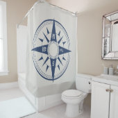 Nautical Compass Shower Curtain Douchegordijn (In situ)
