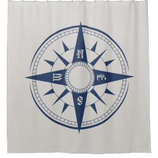 Nautical Compass Shower Curtain Douchegordijn