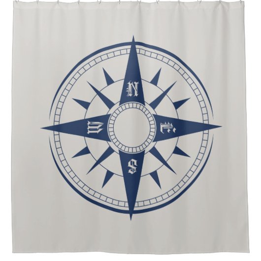 Nautical Compass Shower Curtain Douchegordijn (Voorkant)