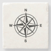 Nautical Compass Stenen Onderzetter (Voorkant)