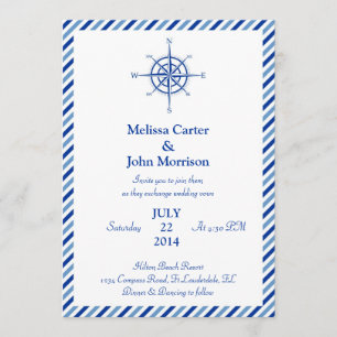 Nautical Compass Wedding Uitnodiging