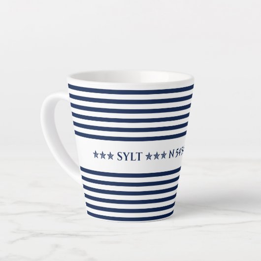 Nautical Coordinates, Personalizelable Latte Mok (Linkerhoek)