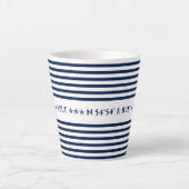 Nautical Coordinates, Personalizelable Latte Mok (Voorkant)