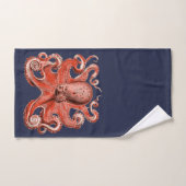 Nautical Coral Pink Octopus Zee Bad Handdoek (Handdoek)