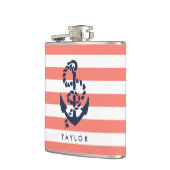 Nautical Coral Stripe & Navy Anchor Specialized Heupfles (Links)