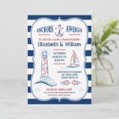 Nautical Couples Shower Invitation Kaart (Staand voorkant)