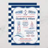 Nautical Couples Shower Invitation Kaart (Voorkant / Achterkant)